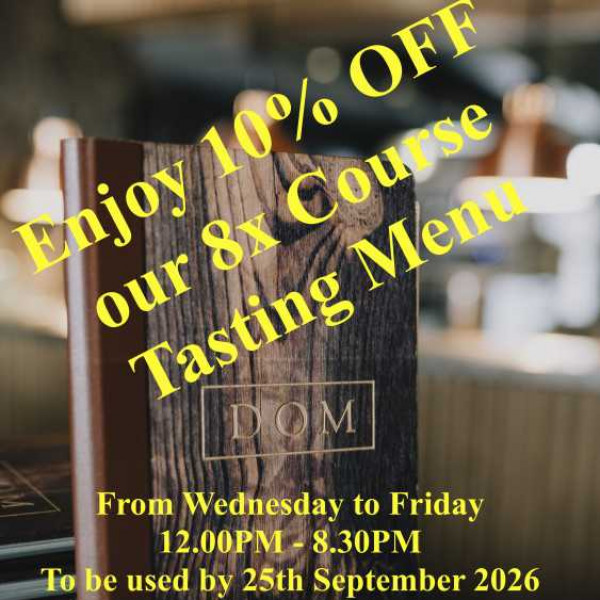 Image for 10% OFF our 8 Course Tasting Menu (until 25.09.2026)
