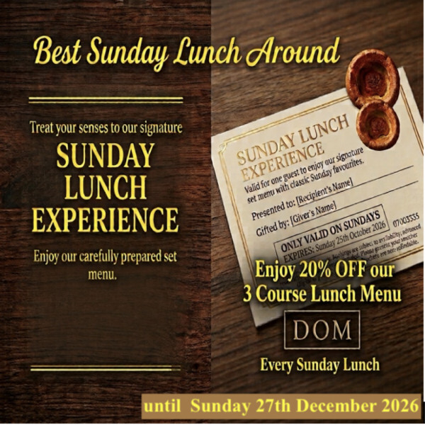 Image for Sunday Lunch at Restaurant DOM